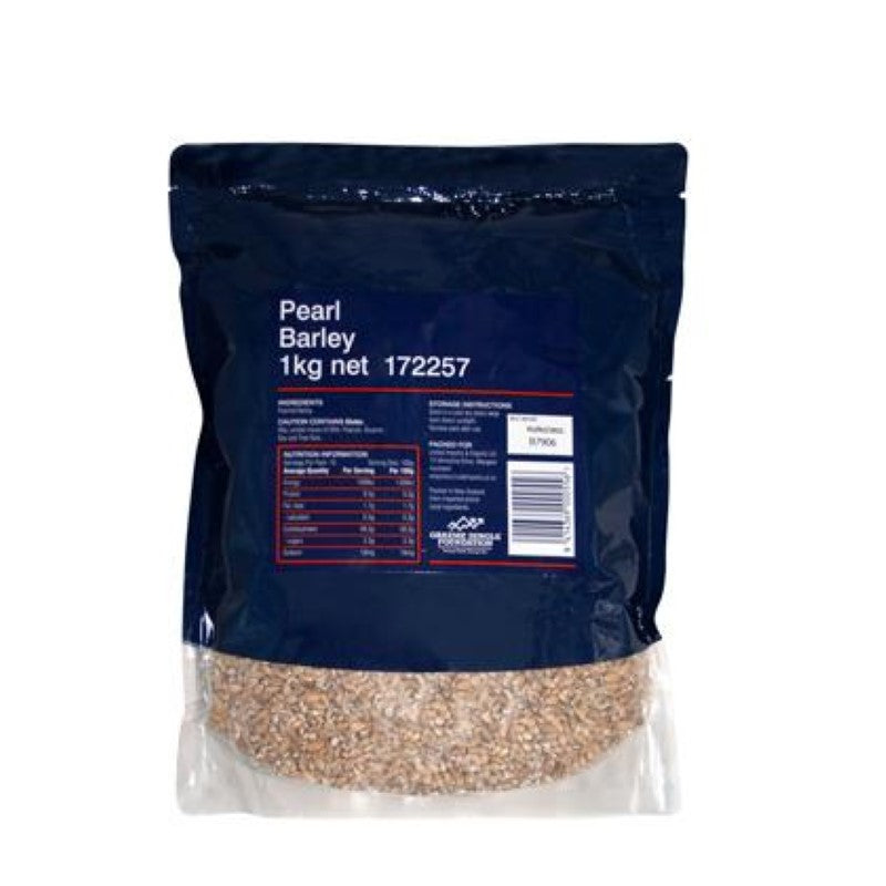 Premium 1KG Barley Pearl from New Zealand, perfect for adding nutty flavor and hearty texture to various dishes.