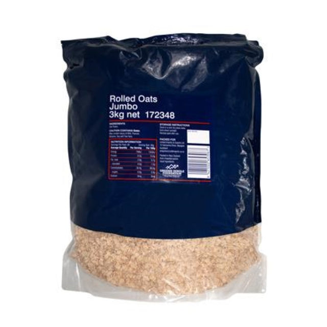 Premium 3KG pack of Smart Choice Jumbo Rolled Oats, rich in fiber and nutrients for a healthy diet.