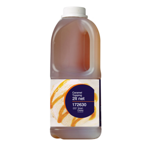 Indulgent 2L caramel topping from Smart Choice, perfect for enhancing desserts like ice cream and cakes. Made in New Zealand.