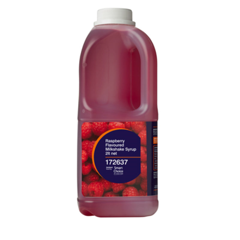 Rich raspberry milkshake syrup in a 2L bottle, perfect for creamy desserts and beverages, made in New Zealand.