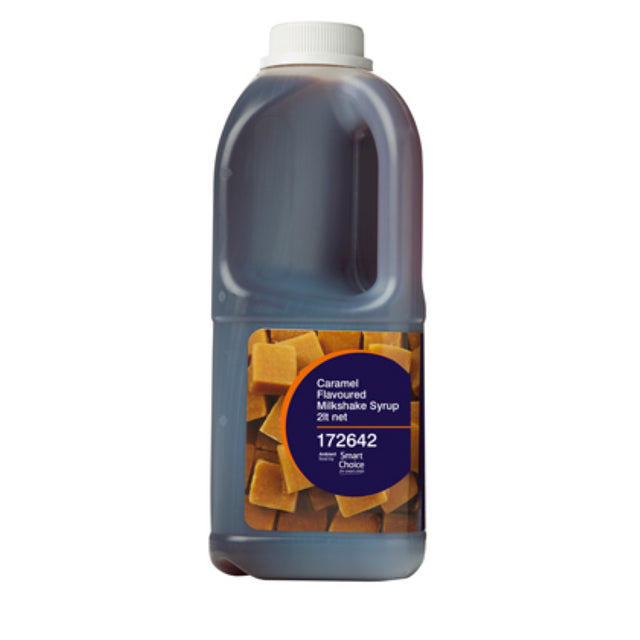 Indulgent 2L Caramel Milkshake Syrup from New Zealand, perfect for enhancing beverages at home or in cafes.