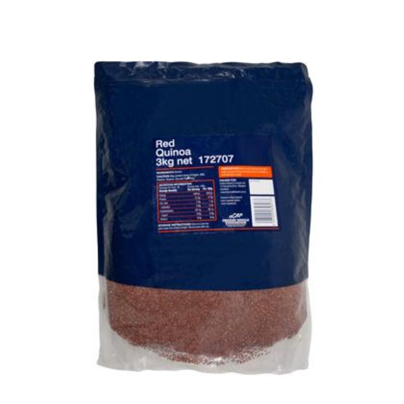 Organic Red Quinoa - Smart Choice 3KG pack, rich in nutrients, ideal for salads, soups, and gluten-free meals.