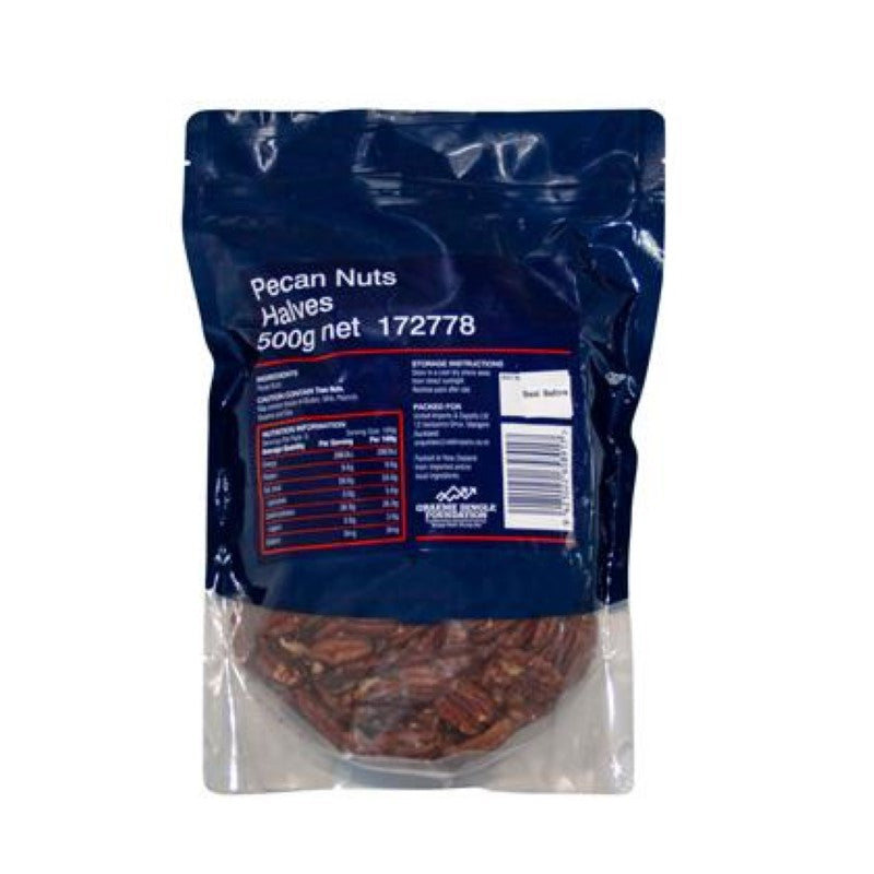 Premium 500g Pecan Nuts Halves by Smart Choice, perfect for culinary use or as a nutritious snack.