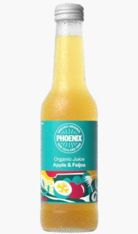 Organic Feijoa Apple Juice by Phoenix, 15x275ml bottles, packed with vitamins, from New Zealand's Kiwi orchards.