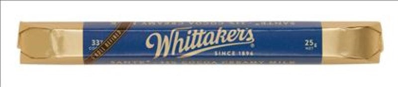 Whittaker's Milk Chocolate Bar Sante, 25g, rich and creamy, bulk pack of 48 for sharing and indulgence.