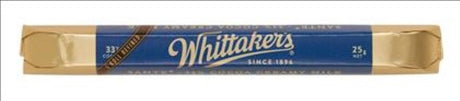 Whittaker's Milk Chocolate Bar Sante, 25g, rich and creamy, bulk pack of 48 for sharing and indulgence.