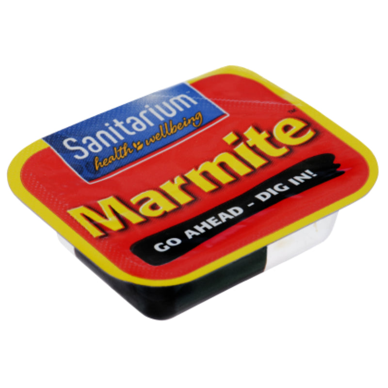 Marmite PCU 10g tray of 48 packs, a nutritious yeast spread rich in vitamins, perfect for snacks and recipes.