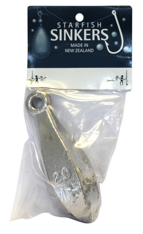 Starfish Reef Sinker Packet (20oz) designed for precision fishing with a sleek shape for optimal bait placement and stability.