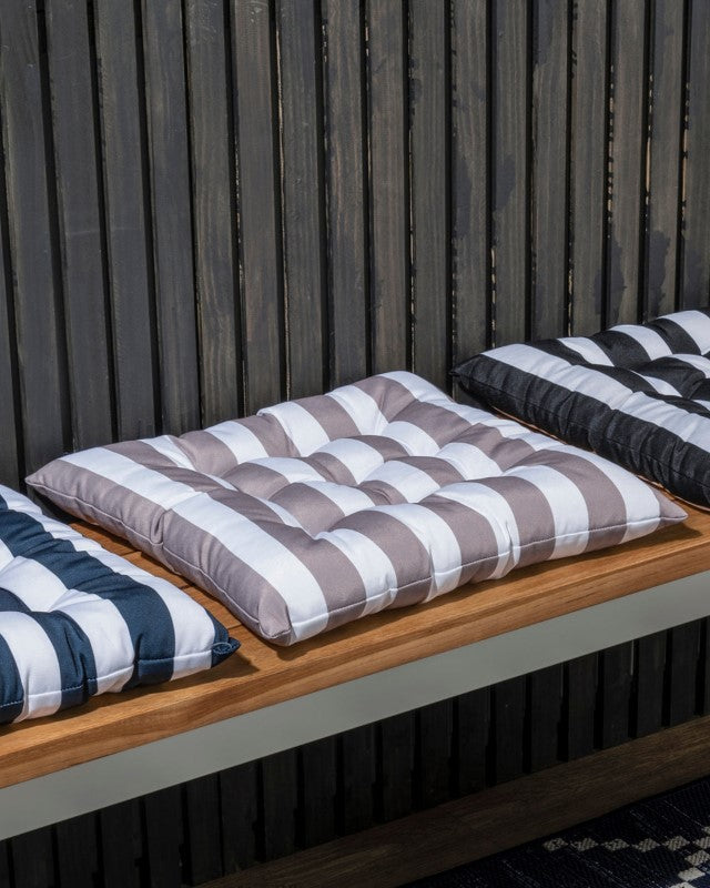 Indoor/Outdoor Stripe Chair Pad Navy 40x40x7cm