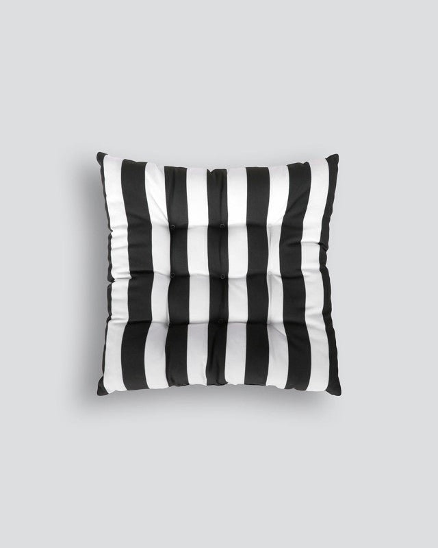 Indoor/Outdoor Stripe Chair Pad Navy 40x40x7cm