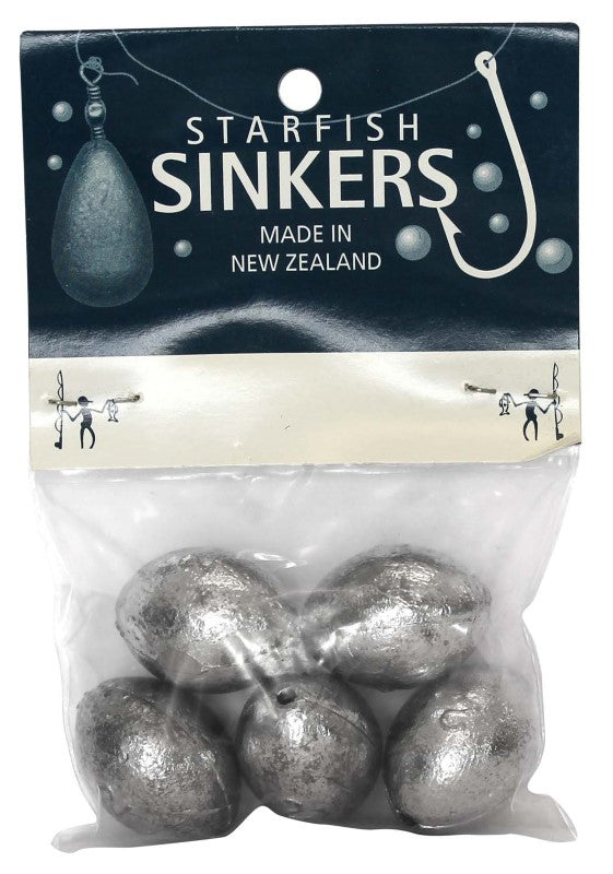 Starfish-shaped egg sinkers in a 5-pack, ideal for stable fishing in estuaries and surf with optimal depth control.