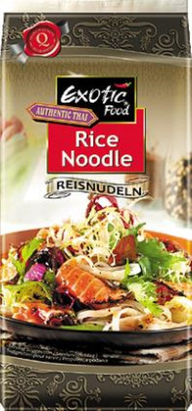 Large 5mm rice noodles from Thailand, 250g pack, perfect for various Asian dishes.