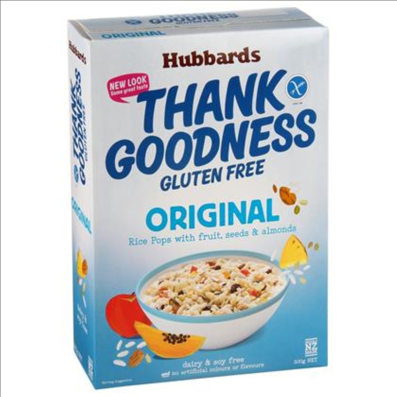 Gluten-free Hubbards cereal in a 500g pack, crafted in New Zealand for a delicious and healthy breakfast.