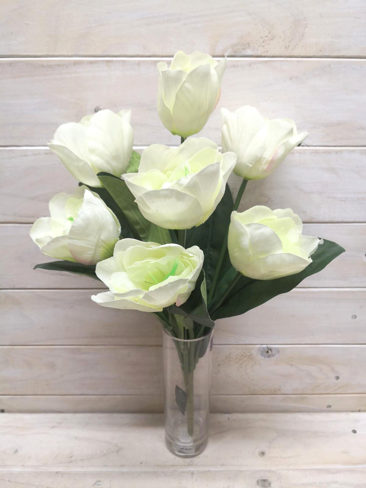 Lifelike Large Tulip Bush in vibrant colors, perfect for home decor and events, requiring no maintenance.
