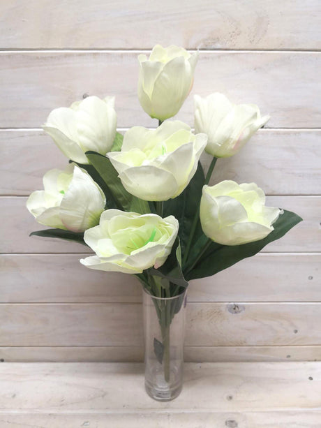 Lifelike Large Tulip Bush in vibrant colors, perfect for home decor and events, requiring no maintenance.