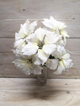 Artificial Flower -Large Velvet Poinsettia Bush