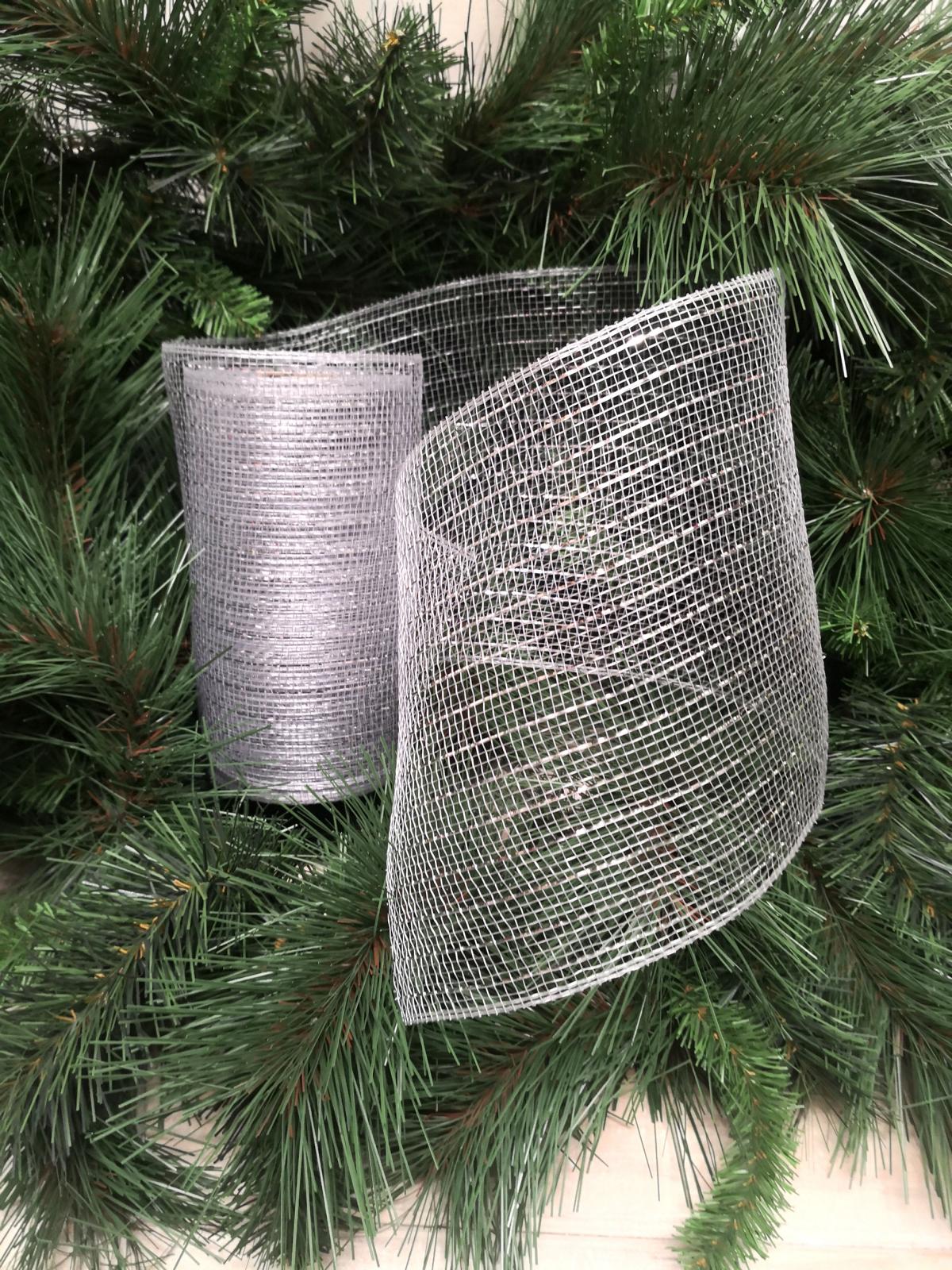 Garland – 15cm X 10 Yard (9.14m) Mesh Garland Roll SILVER