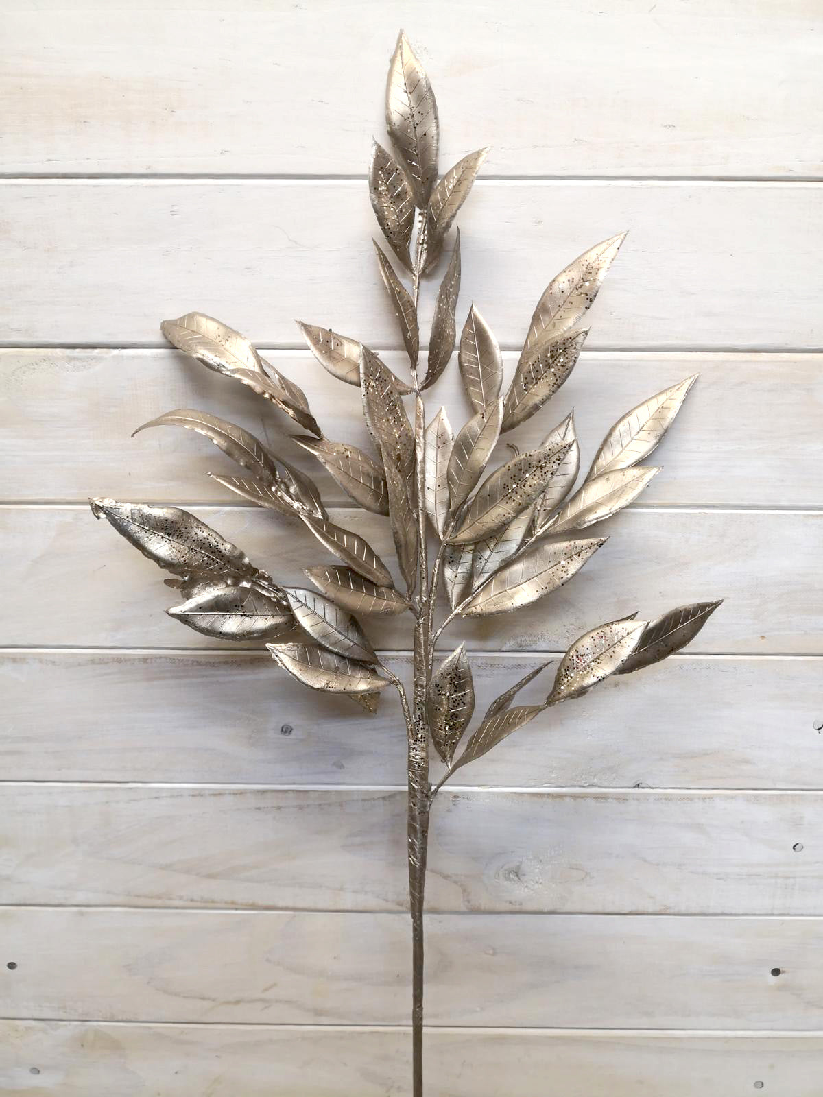 Artificial Flower -Spray – Metal Gold Bay Leaf Spray