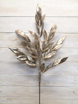 Artificial Flower -Spray – Metal Gold Bay Leaf Spray