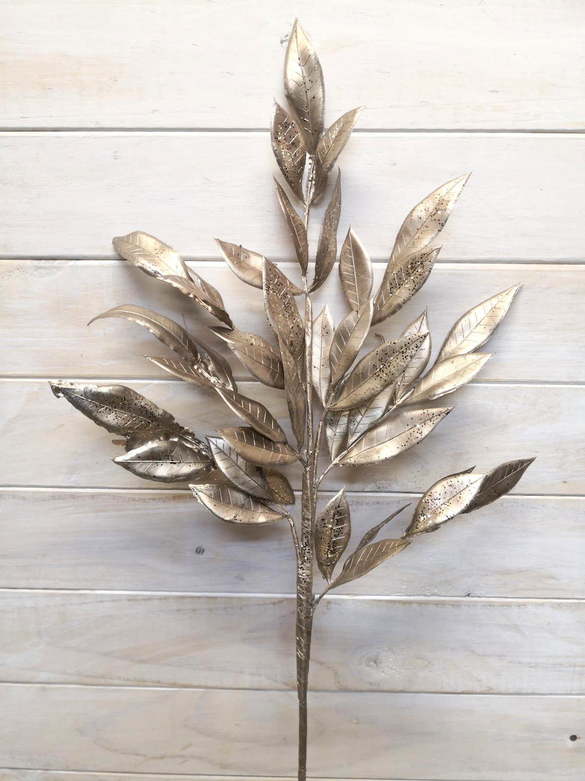 Artificial Flower -Spray – Metal Gold Bay Leaf Spray