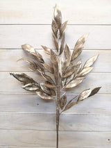 Artificial Flower -Spray – Metal Gold Bay Leaf Spray