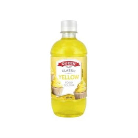 Vibrant yellow food coloring in a 500ml bottle, perfect for cakes, desserts, and beverages, made from Australian ingredients.