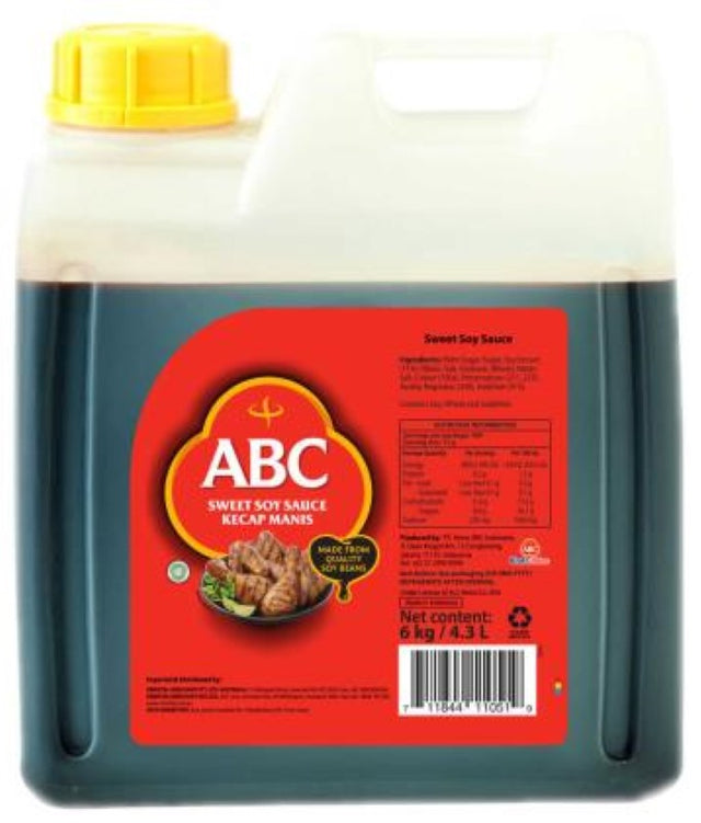 Sweet Soy Sauce by ABC Foods in a 6KG bulk pack, featuring a unique malty taste perfect for marinades and dipping.