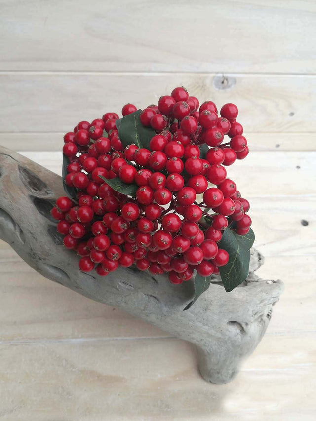 Vibrant artificial berry bundle with five realistic clusters, perfect for crafting and home decor year-round.