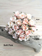 Set of 20 lifelike artificial rose bud posies, perfect for decor, arrangements, crafts, and all occasions.