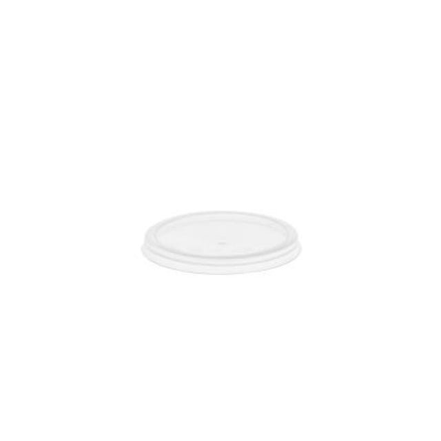 Transparent polypropylene lids for 2oz portion cups, keeping food fresh and visible; 100 pieces for food service and meal prep.