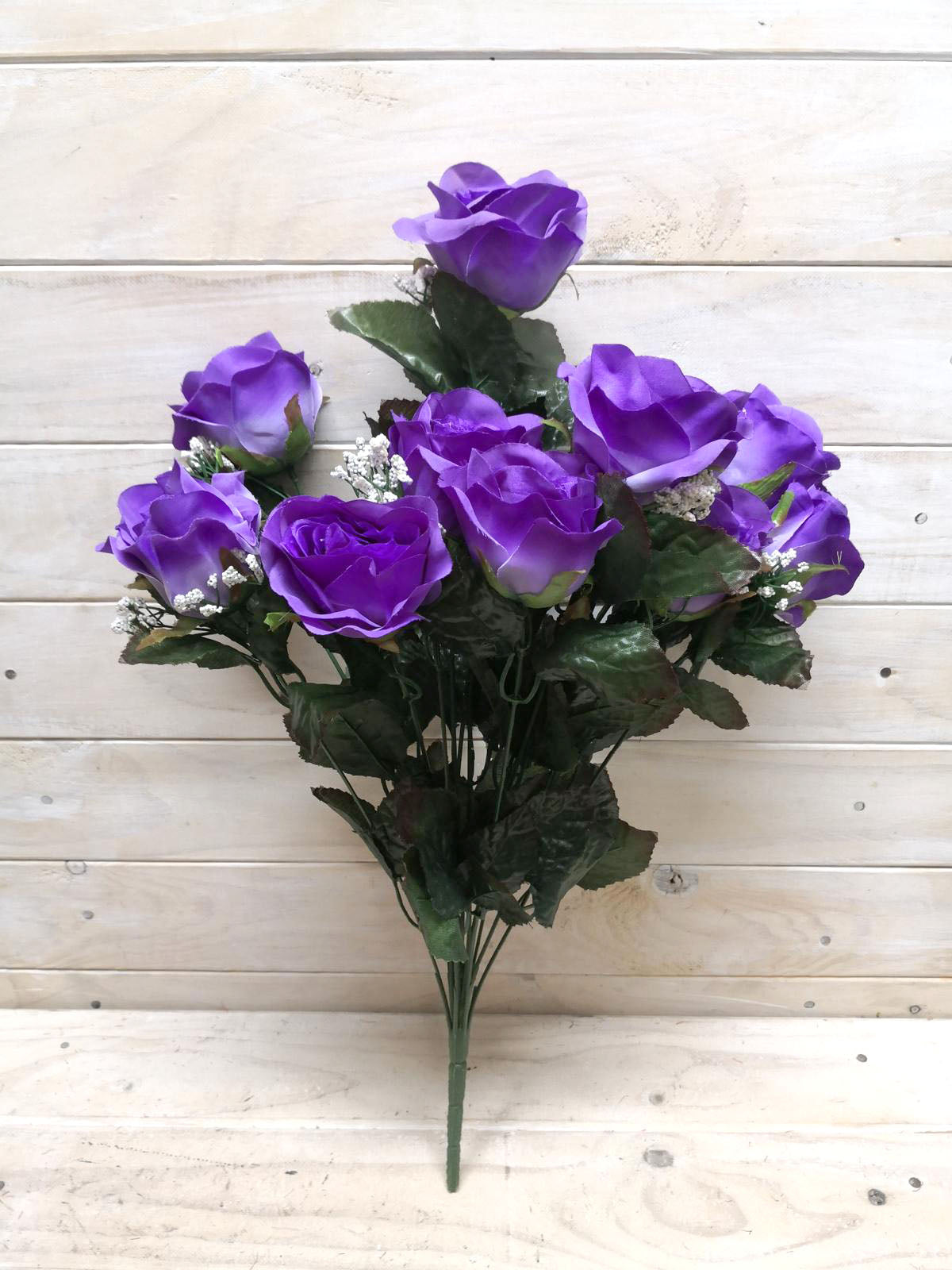 Artificial â€“ Large Rose Bud Bush With Gyp