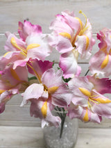 Artificial Iris Flower Bush in vibrant hues, perfect for elegant home decor without maintenance.