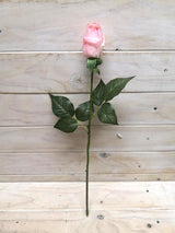 Artificial Flower -Rose – Real Touch Rose Bud Stem PINK