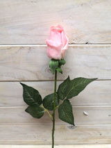 Artificial Flower -Rose – Real Touch Rose Bud Stem PINK