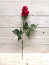 Artificial Flower -Rose – Real Touch Rose Bud Stem RED