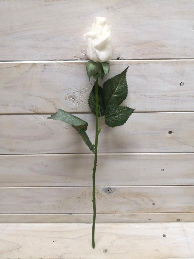 Lifelike Real Touch Rose Bud Stem with soft texture and vibrant colors, perfect for elegant home decor and arrangements.