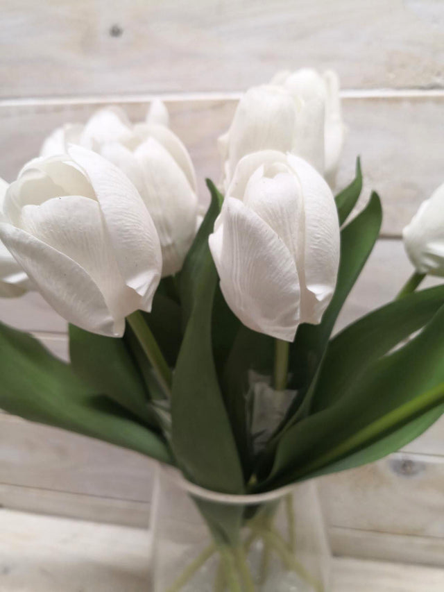 Real Touch Tulip Cut Stem features lifelike design, vibrant color; perfect for home decor and year-round arrangements.