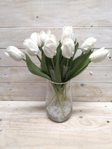 Lifelike artificial tulip cut stem with vibrant color, perfect for home decor, weddings, and low-maintenance arrangements.