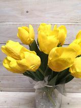 Artificial Flower -Tulip – Real Touch Tulip Cut Stem YELLOW