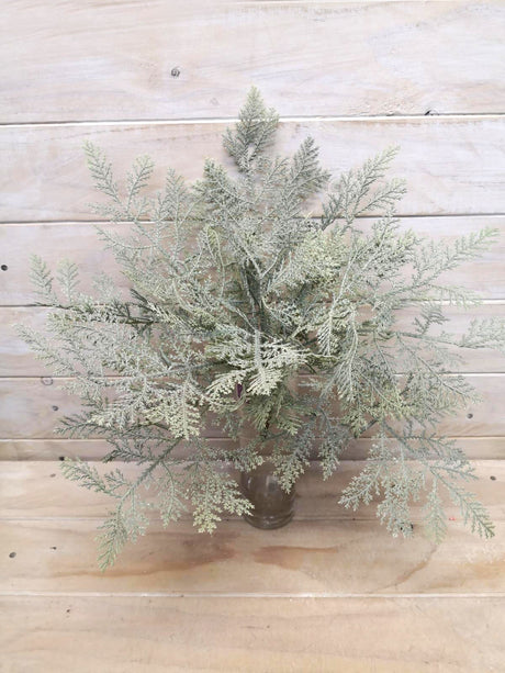 Lifelike Artificial Cedar Fern Bush with delicate leaves, perfect for enhancing indoor or outdoor decor without upkeep.