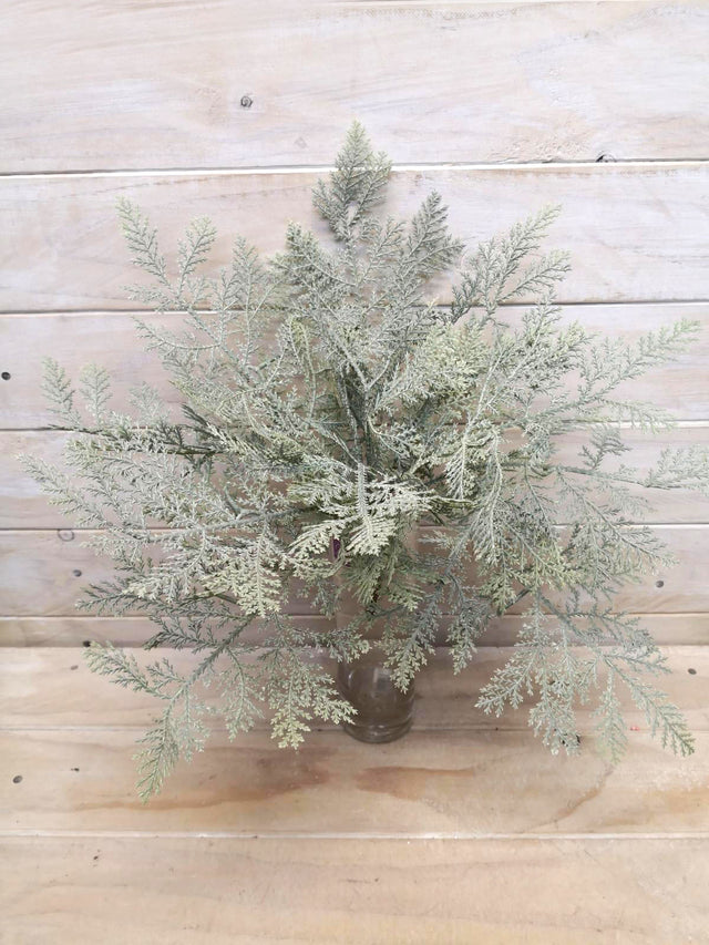 Lifelike Artificial Cedar Fern Bush with delicate leaves, perfect for enhancing indoor or outdoor decor without upkeep.