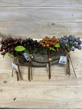 Artificial Berries â€“ Small Rosehip Bundle X 5 (BLUE)