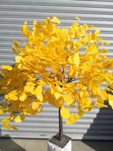 Lifelike Golden Ginkgo leaf sprays set of 4, perfect for adding vibrant elegance to any home decor or floral arrangement.