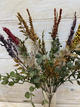 Vintage Autumn Mixed Bush showcasing golden yellows, deep oranges, and rustic browns for year-round cozy decor.