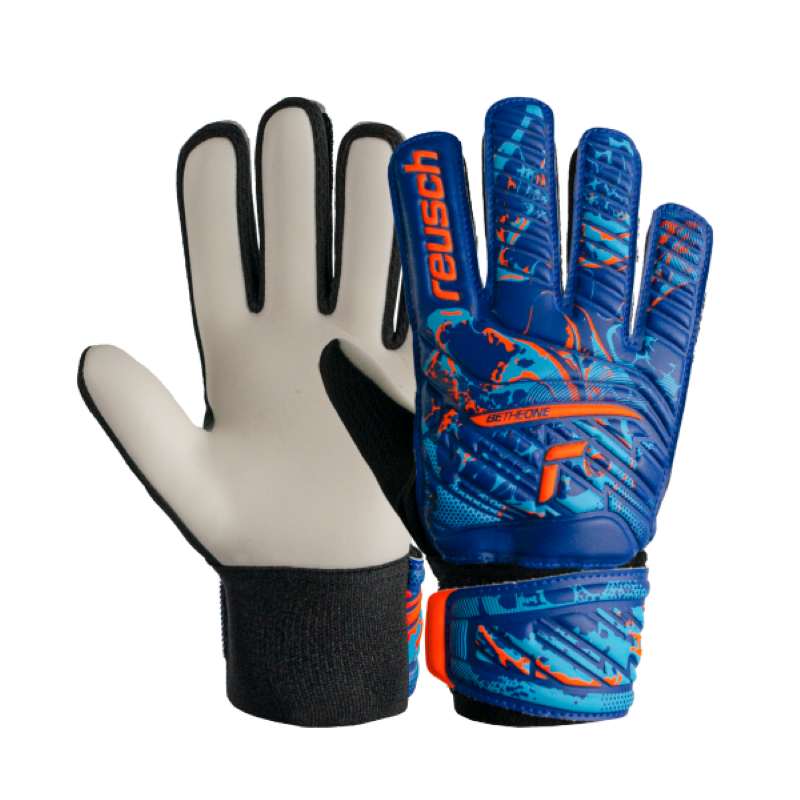 Goalkeepers Gloves - Attrakt Starter Solid - Blue/Orange - Size 10