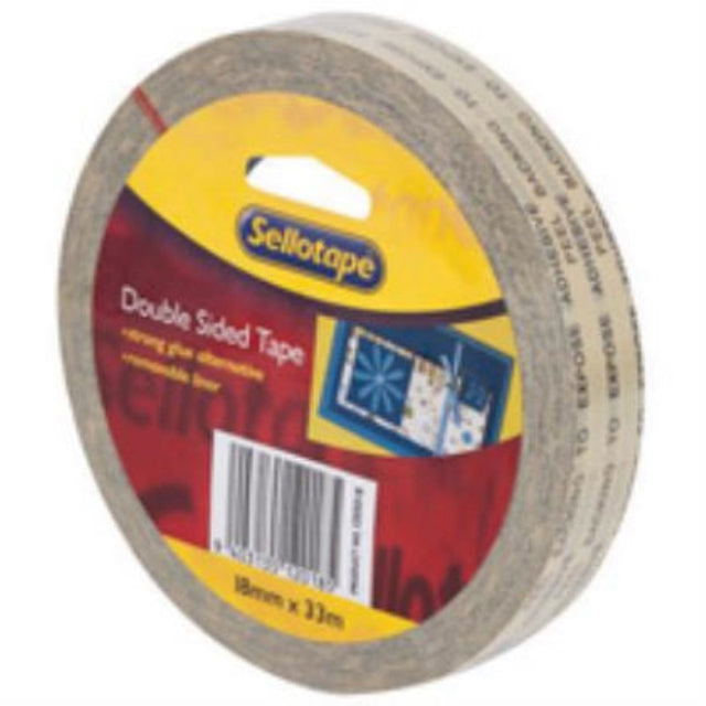 Sellotape Double Side Vinyl 18mmx3m: strong, versatile adhesive tape for mounting, bonding, and repairs; easy dispensing roll.