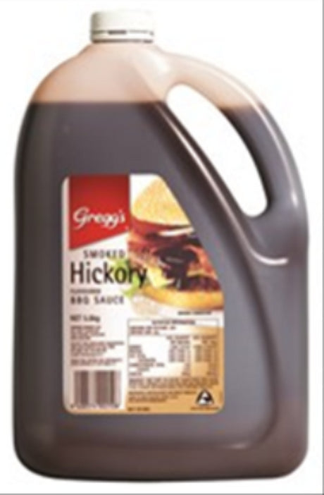 Rich and smoky Sauce Smoked Hickory by Greggs in a 4.6KG pack, perfect for grilling, marinating, and enhancing dishes.