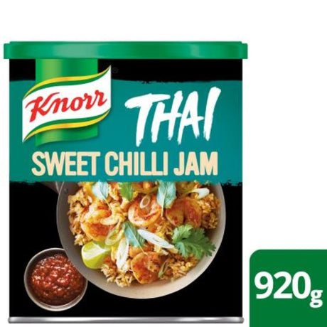 Thai Sweet Chilli sauce from Knorr, 920g jar, perfect for enhancing dishes with a sweet, spicy flavor.