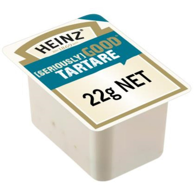 Sauce Tartare by Heinz, 22g PCU, ideal condiment for seafood dishes, packed with quality ingredients in a convenient 50PC pack.