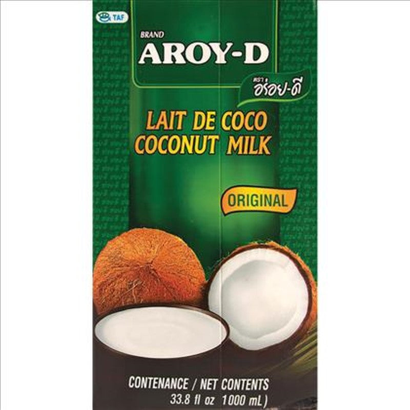 Aroy-D Coconut Milk 1L, rich and creamy, ideal for curries, smoothies, and desserts, sourced from Vietnam.